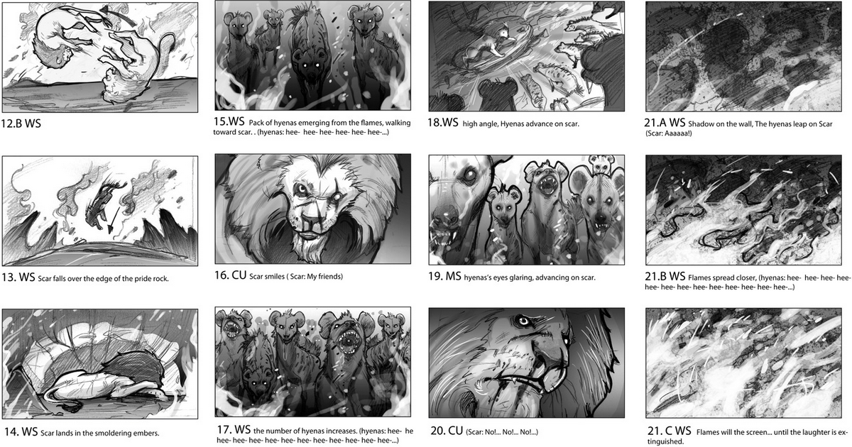 The Lion King Scar's Death Storyboard